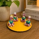 Mini Classical Musician Set | 4-Piece Folk Art Sculpture on 3.5” MDF Base | Desk Decor Showpiece
