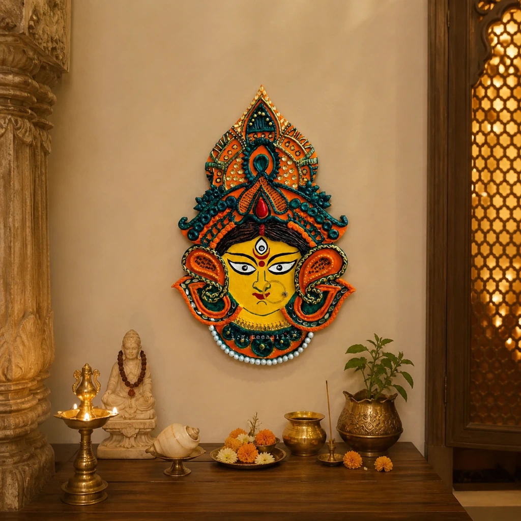 Maa Durga Handcrafted Wall Art (12 Inch) – Traditional Decorative MDF Wall Hanging for Home & Puja Room