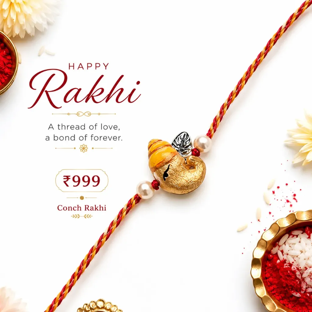 Ganesha Rakhi | Handcrafted Lord Ganesh Charm with Pearl Beads