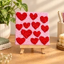 Red Hearts Textured Canvas Art – Romantic Mini Decor