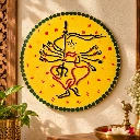 Durga Devi Devotional Wall Art – 8 Inch Round MDF Decor